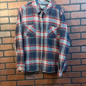 Natural Reflections Light Flannel Plaid Shirt